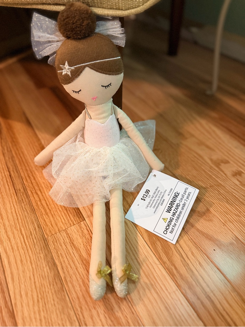 Hobby Lobby Cream and White Ballet Doll Plush